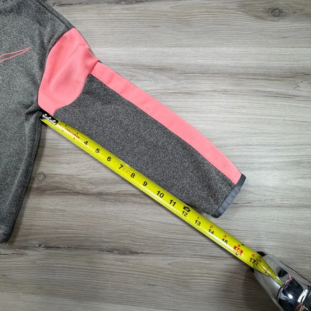 Nike Dri-FIT Girls Hoodie Grey Pink Colorblock Swoosh Pullover‎ Size M Medium